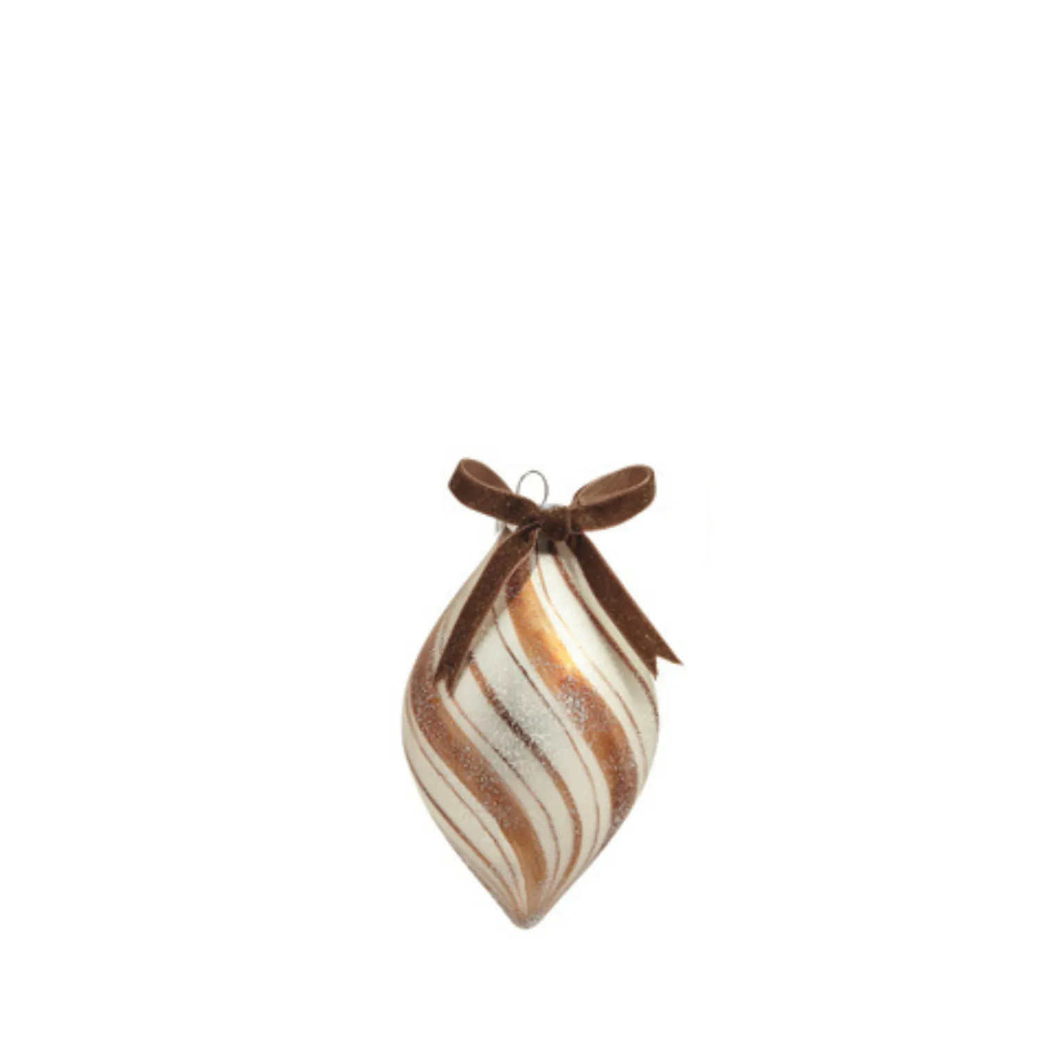 New The Jolly Christmas Shop Raz 4" Gingerbread Swirl Glass Christmas Ornament 4420883