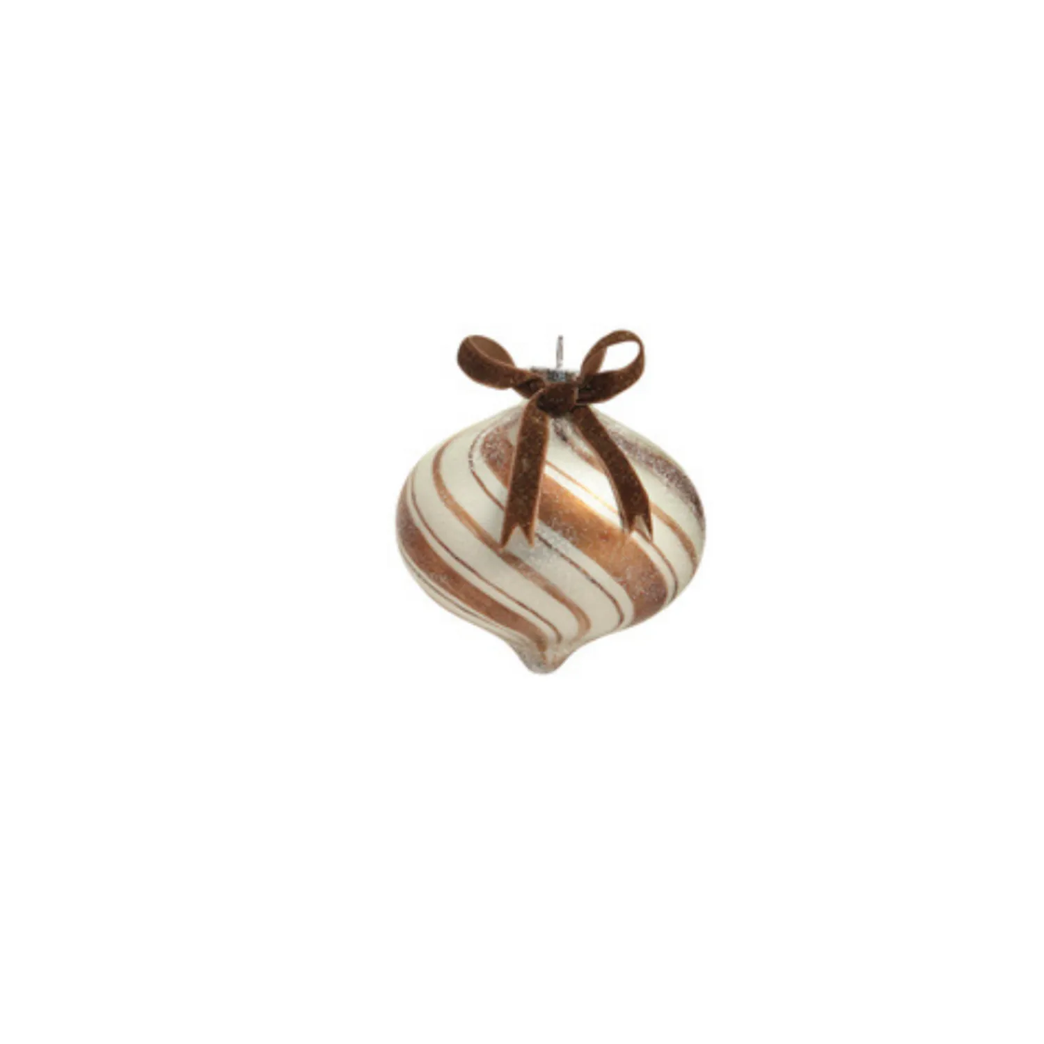 New The Jolly Christmas Shop Raz 4" Gingerbread Swirl Glass Christmas Ornament 4420883
