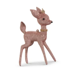 Hot The Jolly Christmas Shop Raz 6.5" Glittered Pink Deer Vintage Inspired Christmas Ornament 4438864