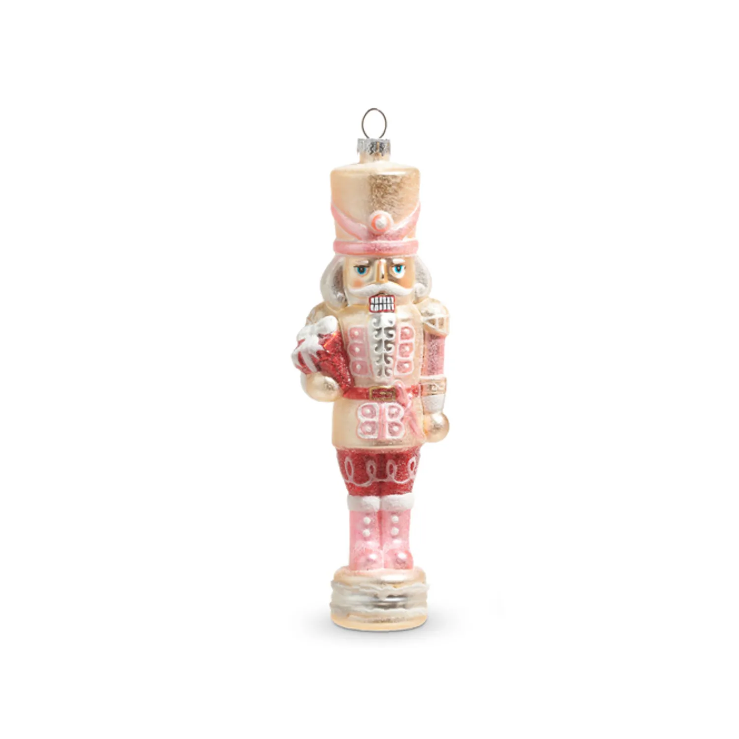 Sale The Jolly Christmas Shop Raz 8" Glittered Pink Nutcracker Glass Christmas Ornament 4320885