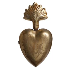 Sale The Jolly Christmas Shop Raz 10.25" Gold Sacred Heart Metal Christmas Ornament 4401287