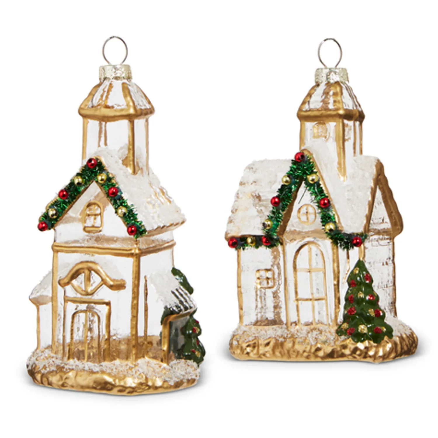 Outlet The Jolly Christmas Shop Raz 5" Gold And Clear Church Glass Christmas Ornament 4324586