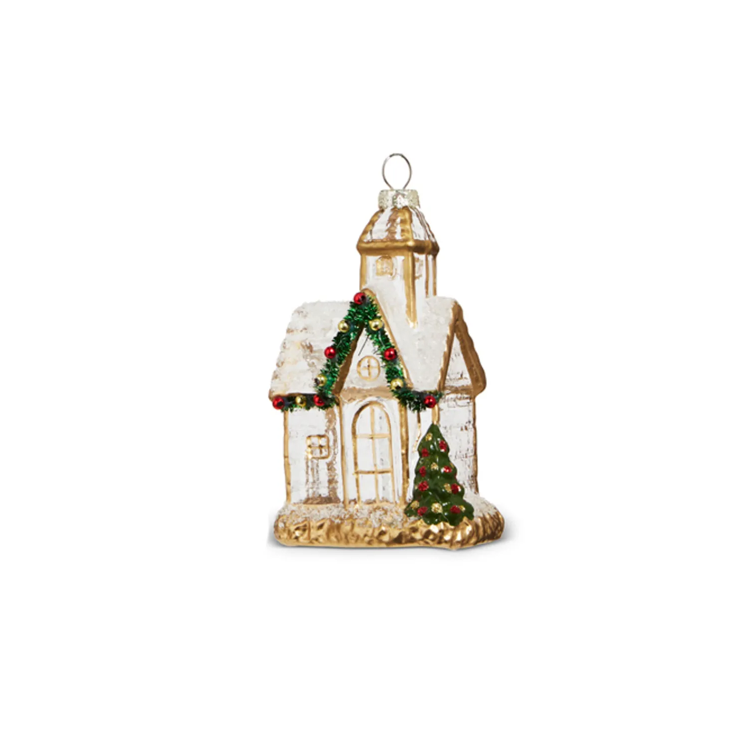 Outlet The Jolly Christmas Shop Raz 5" Gold And Clear Church Glass Christmas Ornament 4324586
