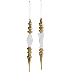 Discount The Jolly Christmas Shop Raz 11" Gold And Clear Finial Glass Christmas Ornament 4320868