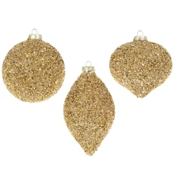 Outlet The Jolly Christmas Shop Raz 4" Gold Beaded Glass Christmas Ornament 4322807