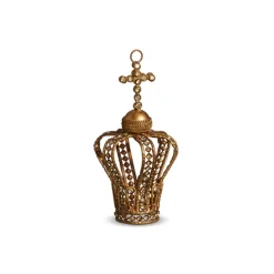 Clearance The Jolly Christmas Shop Raz 4.5" Gold Crown Christmas Ornament 4401283