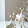 Discount The Jolly Christmas Shop Raz 11.5" Gold Deer With Fur Collar Christmas Figures Set Of 2 4411348