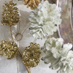 Discount The Jolly Christmas Shop Raz 19.25" Gold Glittered Pinecone Christmas Tree Spray F4206704