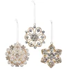 Discount The Jolly Christmas Shop Raz 3.5" Gold Jeweled Vintage Brooch Christmas Ornament Set Of 3 4413513