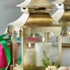 Sale The Jolly Christmas Shop Raz 16" Gold Metal Pagoda Christmas Lantern X4317012