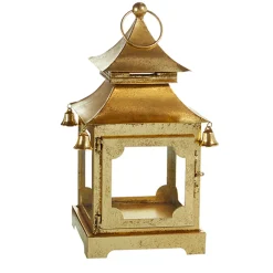Sale The Jolly Christmas Shop Raz 16" Gold Metal Pagoda Christmas Lantern X4317012