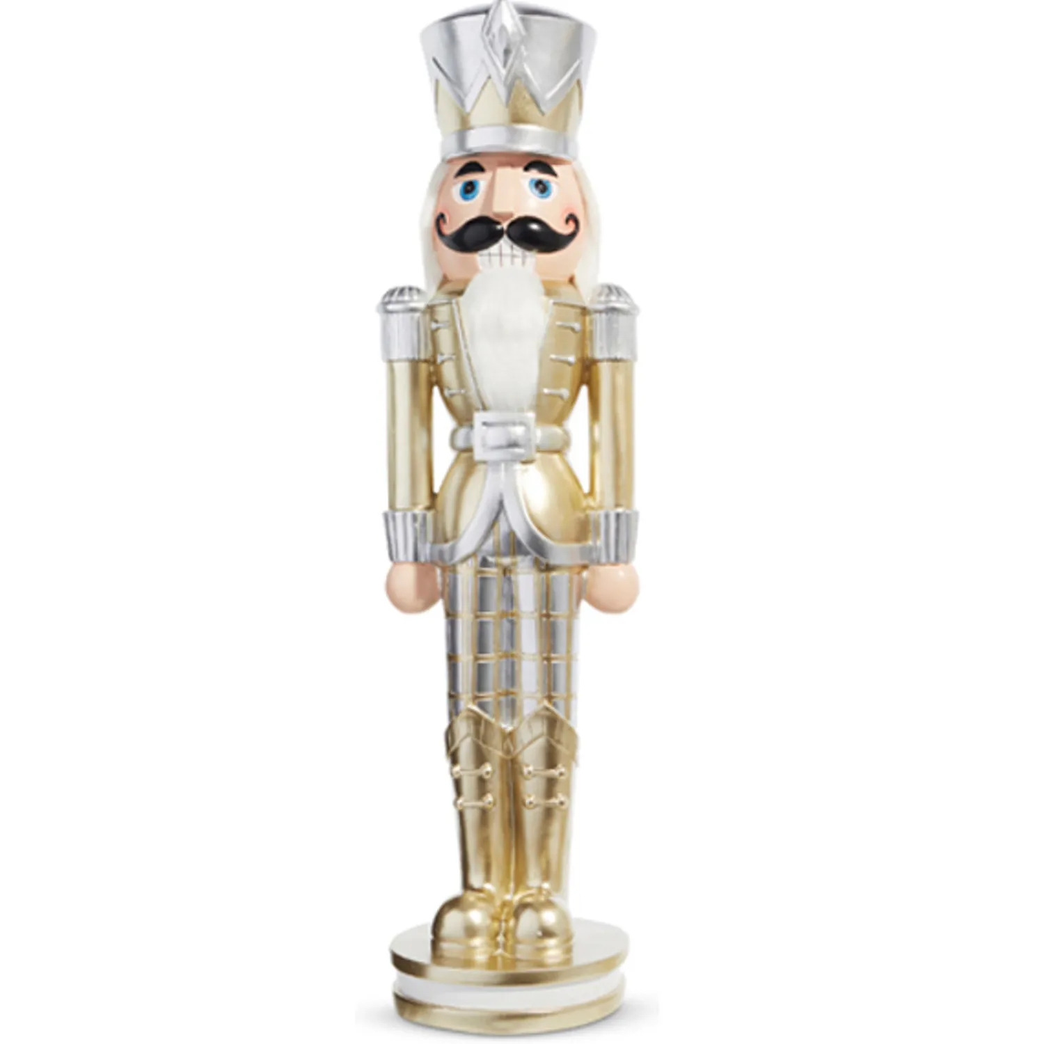 The Jolly Christmas Shop Raz 28.5" Gold Plaid Christmas Nutcracker 4301633
