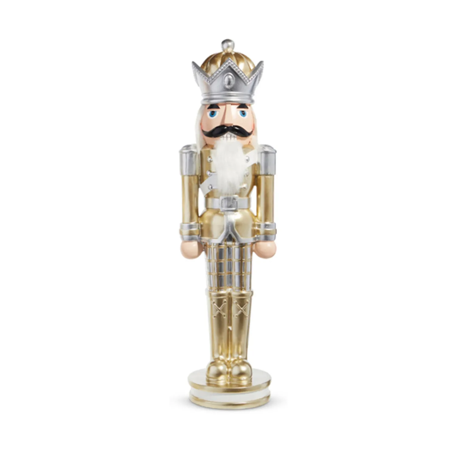 The Jolly Christmas Shop Raz 28.5" Gold Plaid Christmas Nutcracker 4301633