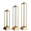Outlet The Jolly Christmas Shop Raz 19" Gold Taper Candle Holder Lanterns Set Of 3 X4428049