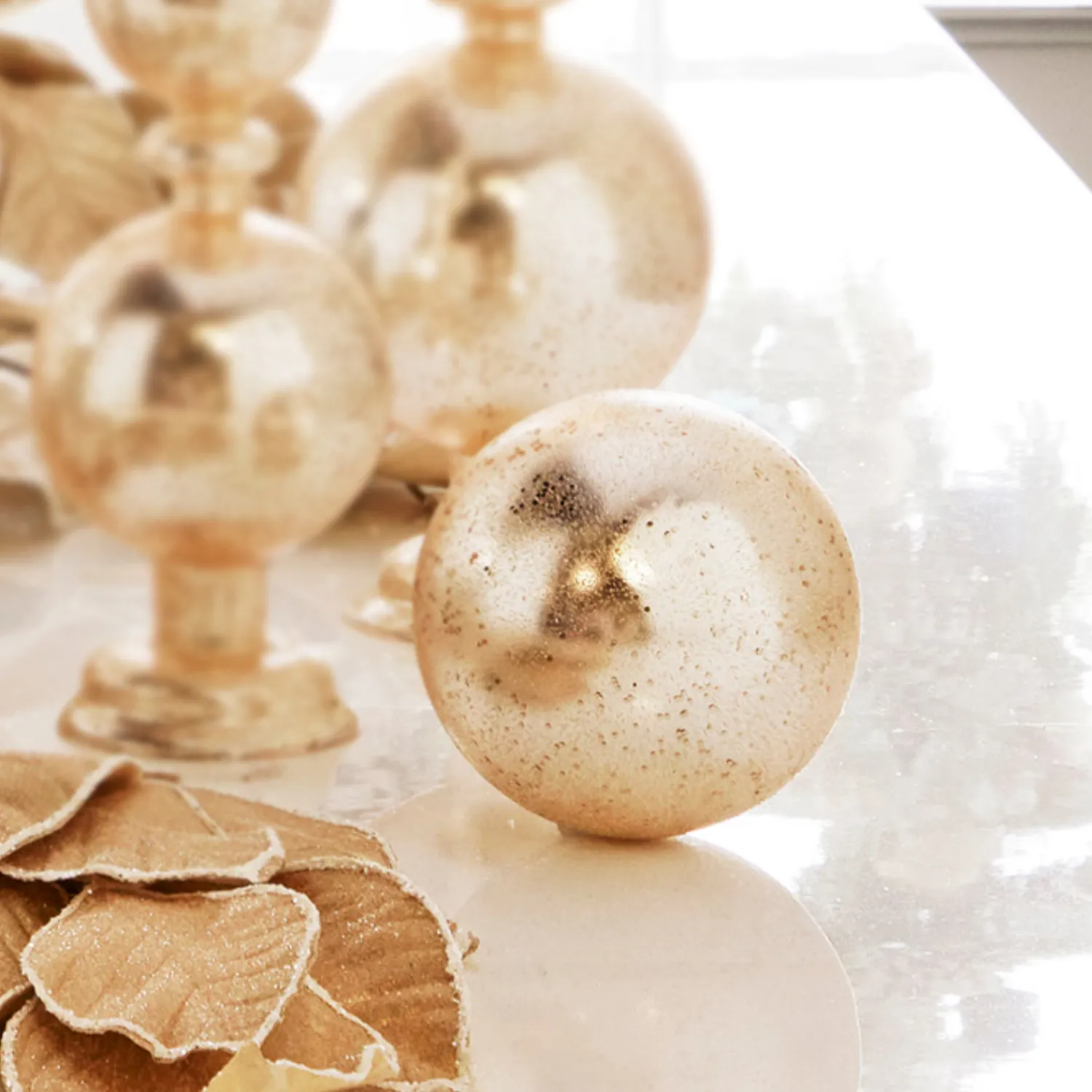 Hot The Jolly Christmas Shop Raz 5" Gold Textured Glass Ball Christmas Ornament 4324600