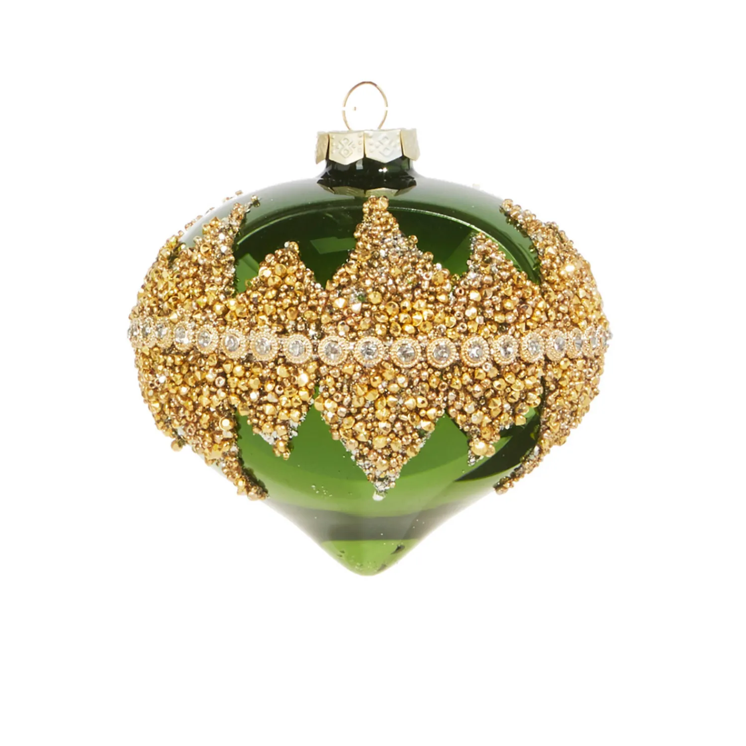 Hot The Jolly Christmas Shop Raz 4" Green Beaded Glass Christmas Ornament 4322800