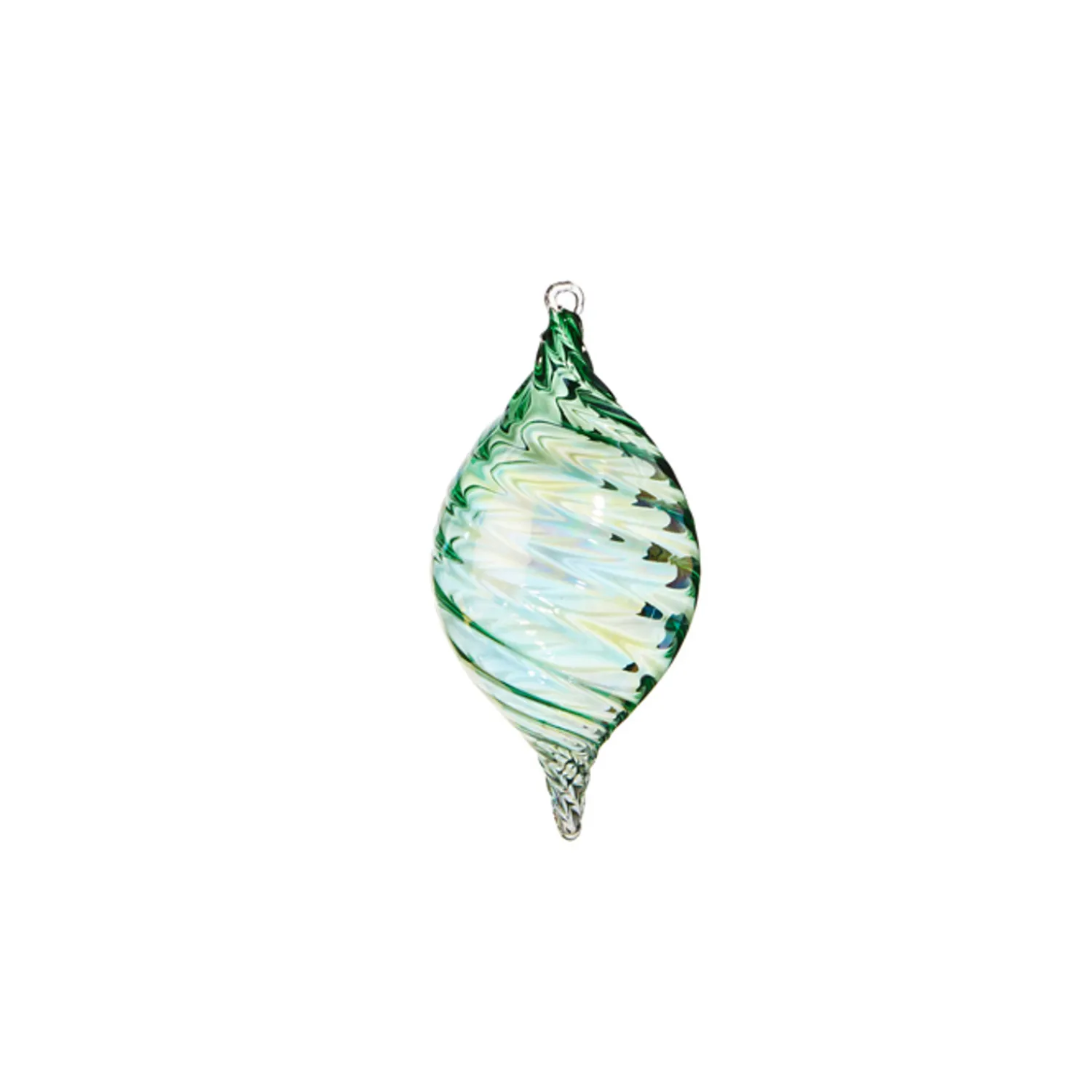 New The Jolly Christmas Shop Raz 5" Green Blown Glass Christmas Ornament 4324513