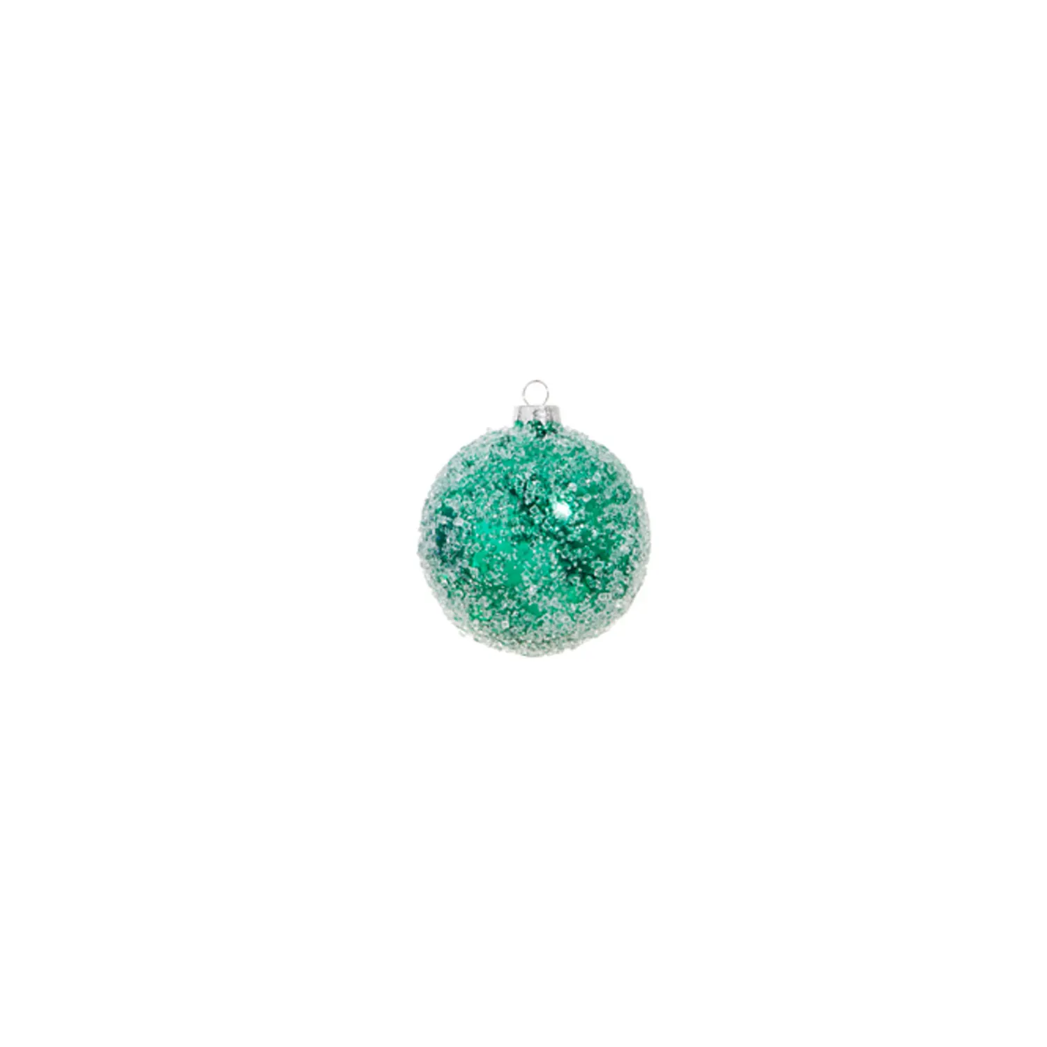 Best The Jolly Christmas Shop Raz 4" Green, Blue Or Red Iced Ball Glass Christmas Ornament 4324542