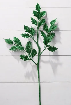 Online The Jolly Christmas Shop Raz 29" Green Glittered Holly Leaf Christmas Tree Spray F4441711