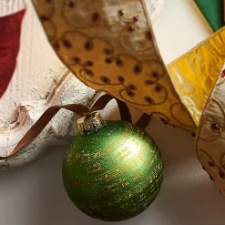 Discount The Jolly Christmas Shop Raz 3" Green Glittered Sheet Music Glass Ball Christmas Ornament 4320916