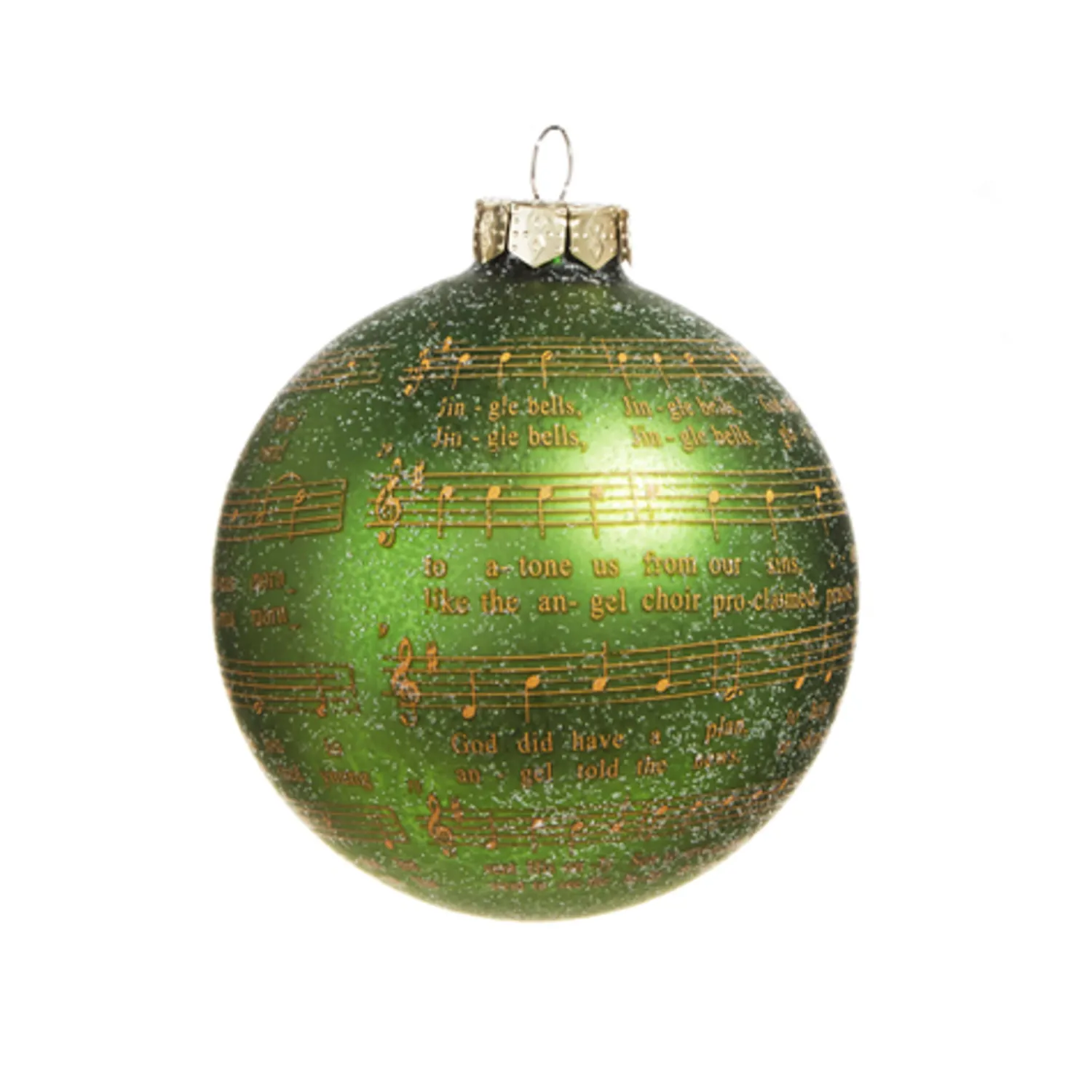 Discount The Jolly Christmas Shop Raz 3" Green Glittered Sheet Music Glass Ball Christmas Ornament 4320916