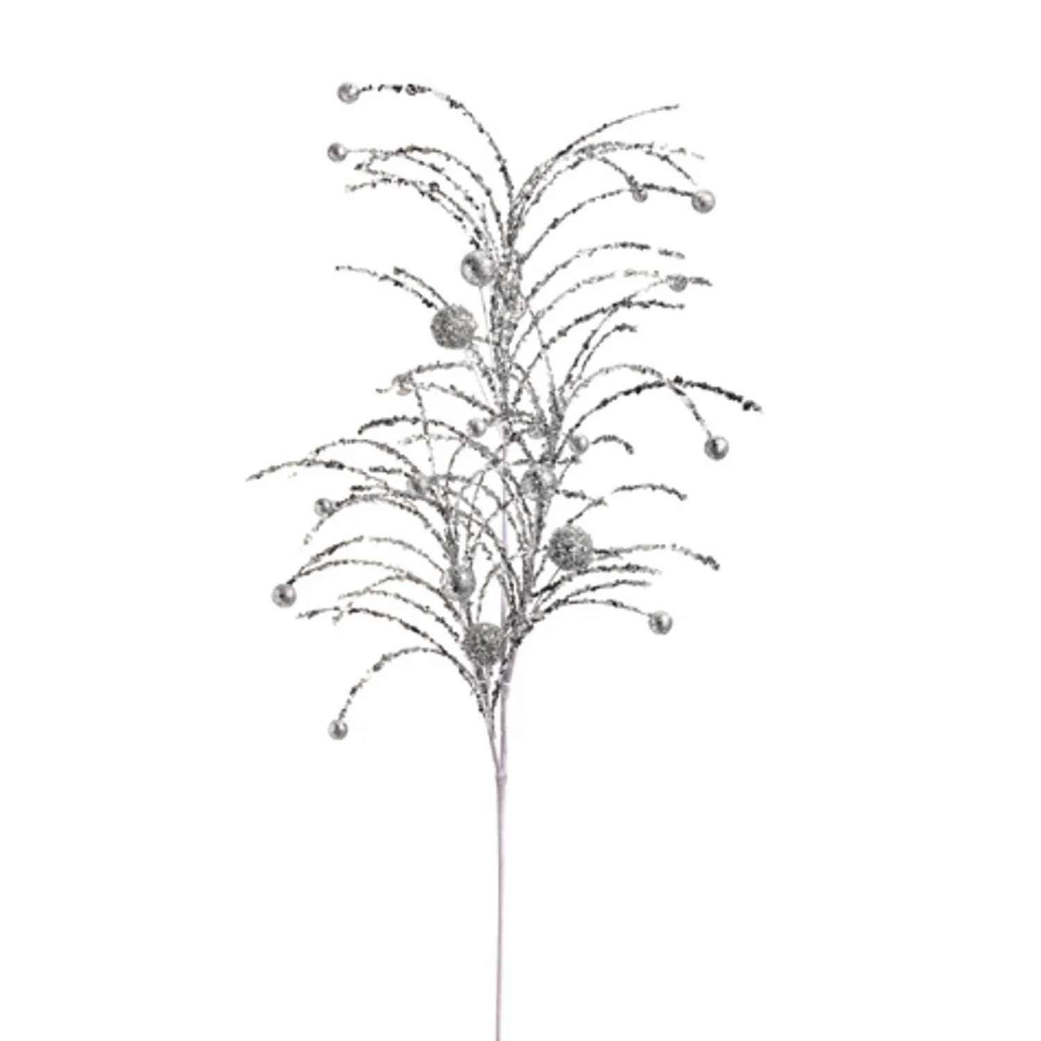 New The Jolly Christmas Shop Raz 42" Green Or Silver Glittered Ball Christmas Tree Spray