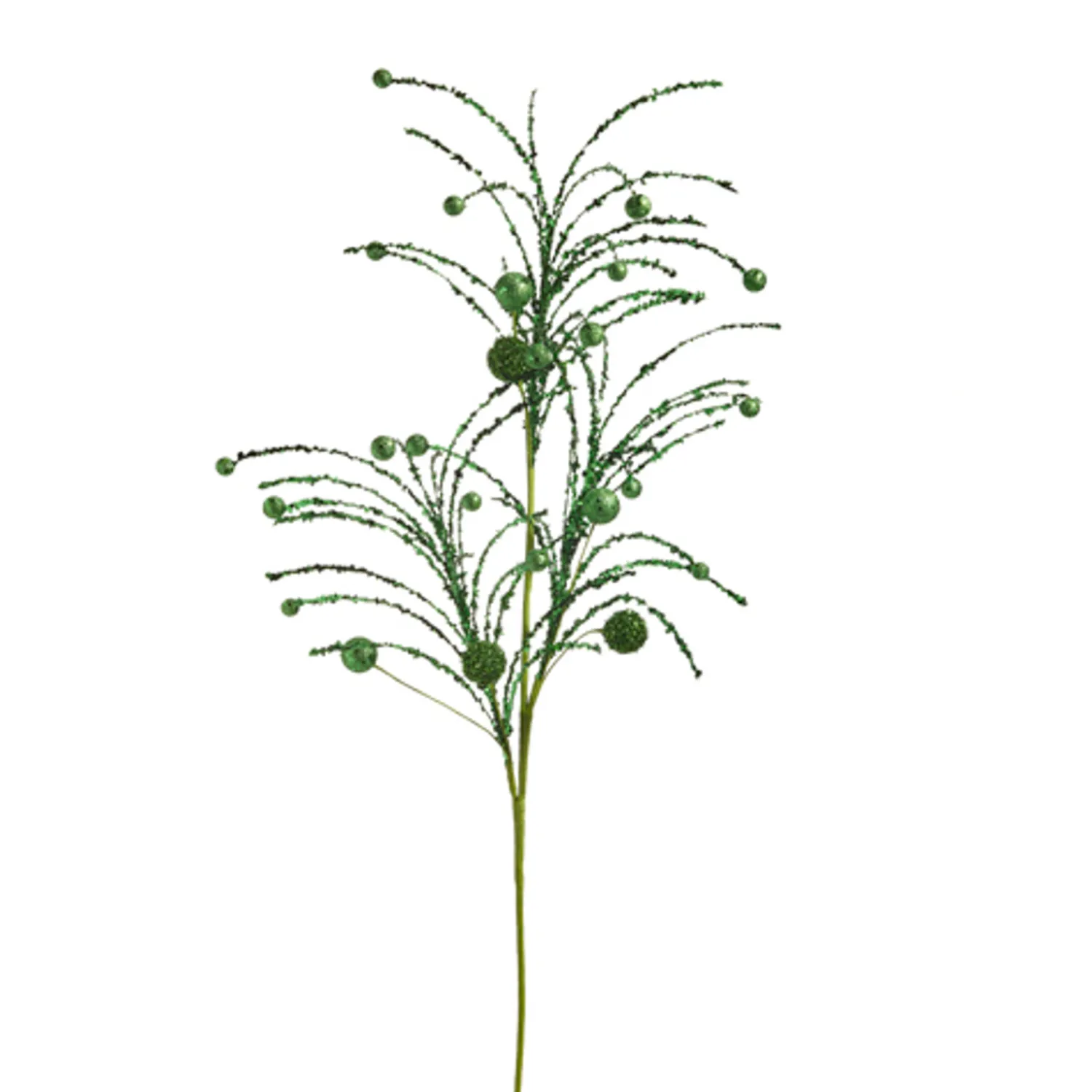 New The Jolly Christmas Shop Raz 42" Green Or Silver Glittered Ball Christmas Tree Spray