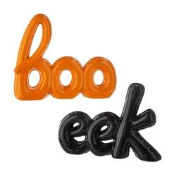 Outlet The Jolly Christmas Shop Raz 8.75" High Shine Art Word Boo Or Eek Halloween Decoration 4209881