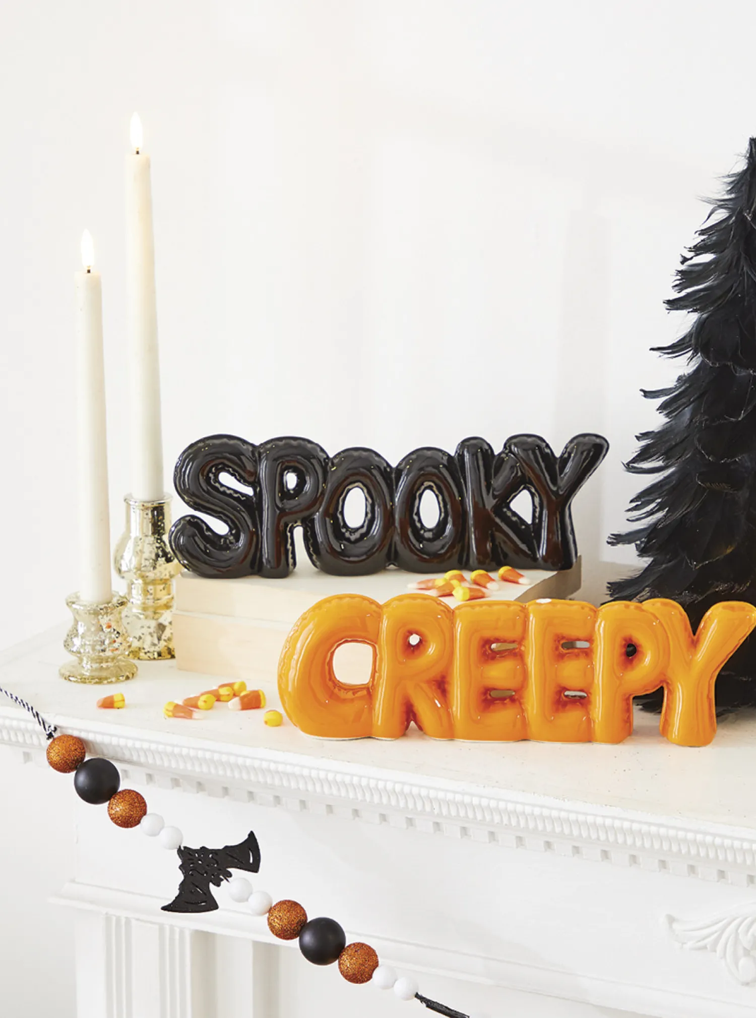 Best The Jolly Christmas Shop Raz 11.75" High Shine Creepy Or Spooky Halloween Word Art Decoration 4209882