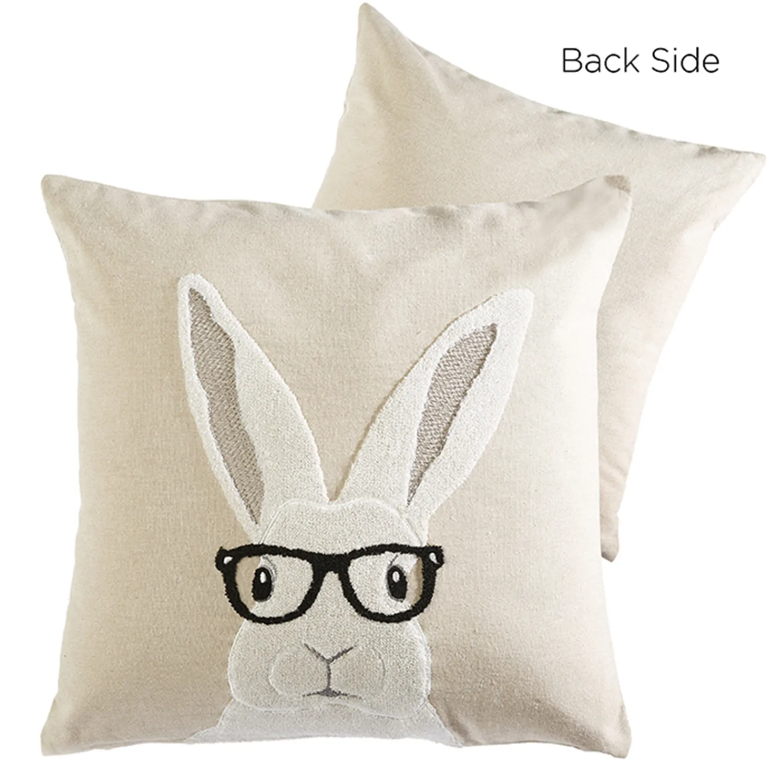 The Jolly Christmas Shop Raz 18" Hipster Bunny With Glasses Easter Throw Pillow 4345517