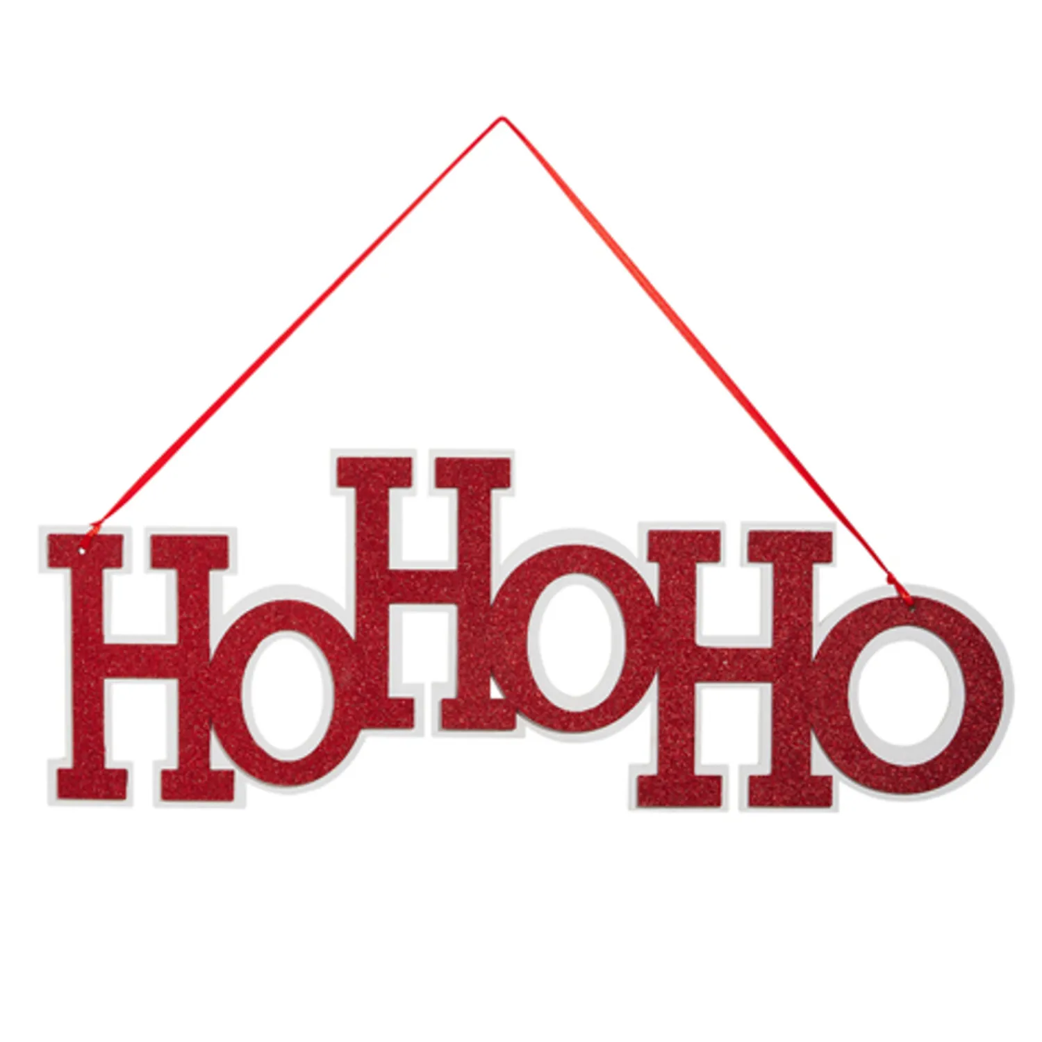 Best The Jolly Christmas Shop Raz 24" Ho Ho Ho Red Glittered Hanging Christmas Sign 4419136