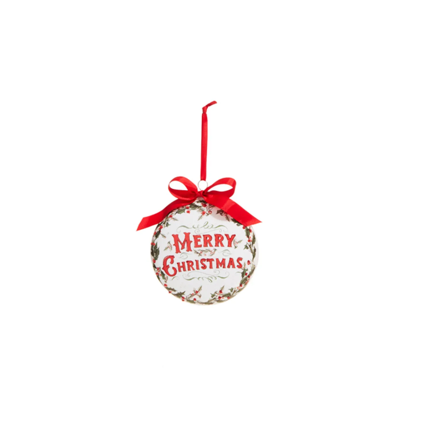 Clearance The Jolly Christmas Shop Raz 5" Holiday Greetings Disc Glass Christmas Ornament 4324605