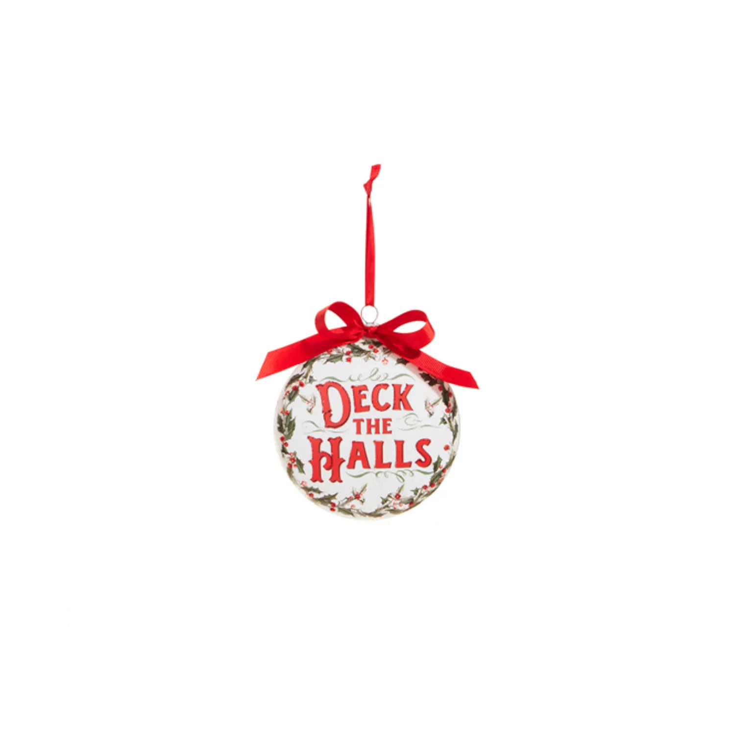 Clearance The Jolly Christmas Shop Raz 5" Holiday Greetings Disc Glass Christmas Ornament 4324605