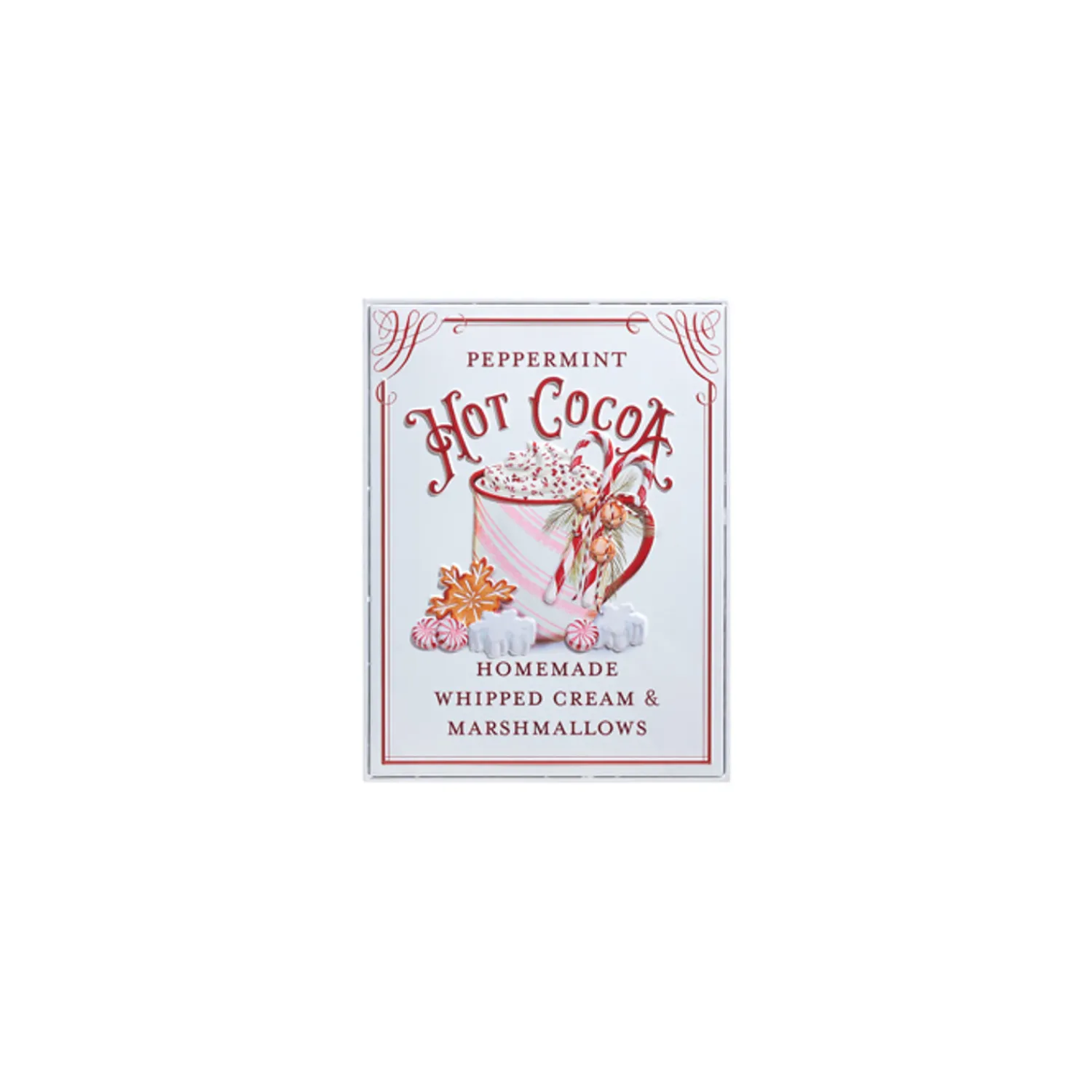 Hot The Jolly Christmas Shop Raz 18" Holiday Refreshments Christmas Cocktails Or Hot Cocoa Metal Embossed Sign 4359013