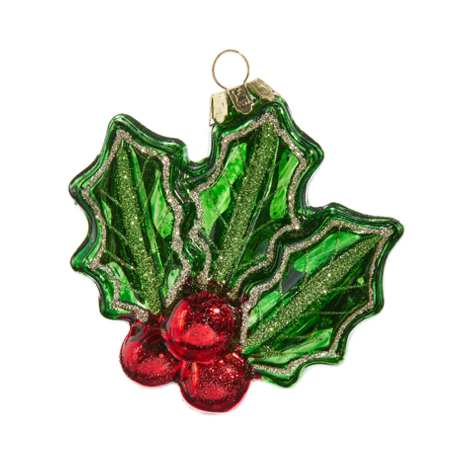 Best The Jolly Christmas Shop Raz 3.5" Holly Berry Glass Christmas Ornament 4422971