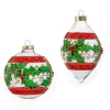 New The Jolly Christmas Shop Raz 4" Holly Clear Glass Christmas Ornament 4412518