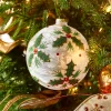 Discount The Jolly Christmas Shop Raz 5" Holly Leaf Glass Ball Christmas Ornament 4322867