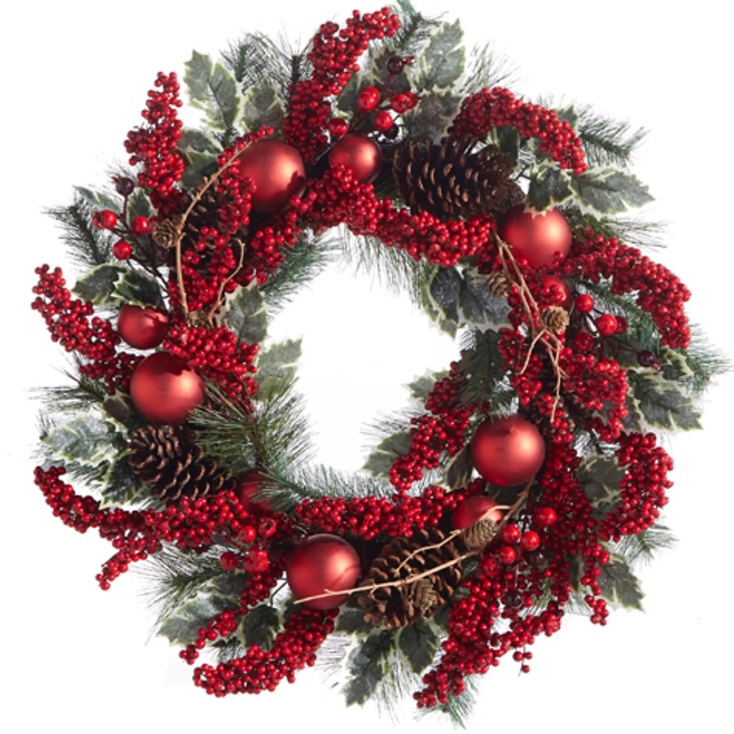 Clearance The Jolly Christmas Shop Raz 28" Iced Berry And Ornament Christmas Wreath W4302480
