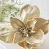 The Jolly Christmas Shop Raz 24" Iced Champagne Magnolia Stem Christmas Tree Spray F4206772