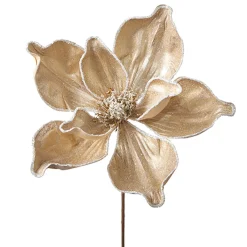 The Jolly Christmas Shop Raz 24" Iced Champagne Magnolia Stem Christmas Tree Spray F4206772