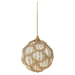 Sale The Jolly Christmas Shop Raz 4" Ivory Jeweled Velvet Ball Christmas Ornament 4327300