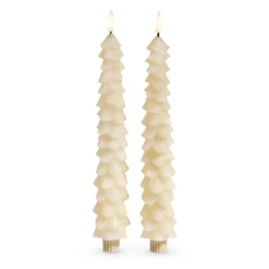 Discount The Jolly Christmas Shop Raz 10.5" Ivory Tree Battery Operated Taper Candle With Lighted Flickering Wick Set Of 2 4432922