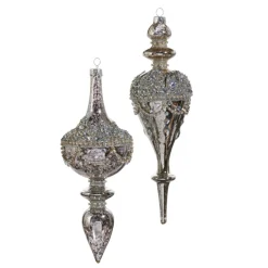 Online The Jolly Christmas Shop Raz 9.5" Jeweled Mercury Finial Glass Christmas Ornament 4422853
