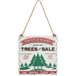 Outlet The Jolly Christmas Shop Raz 4.25" Kringle Farms Christmas Sign Ornament 4116157
