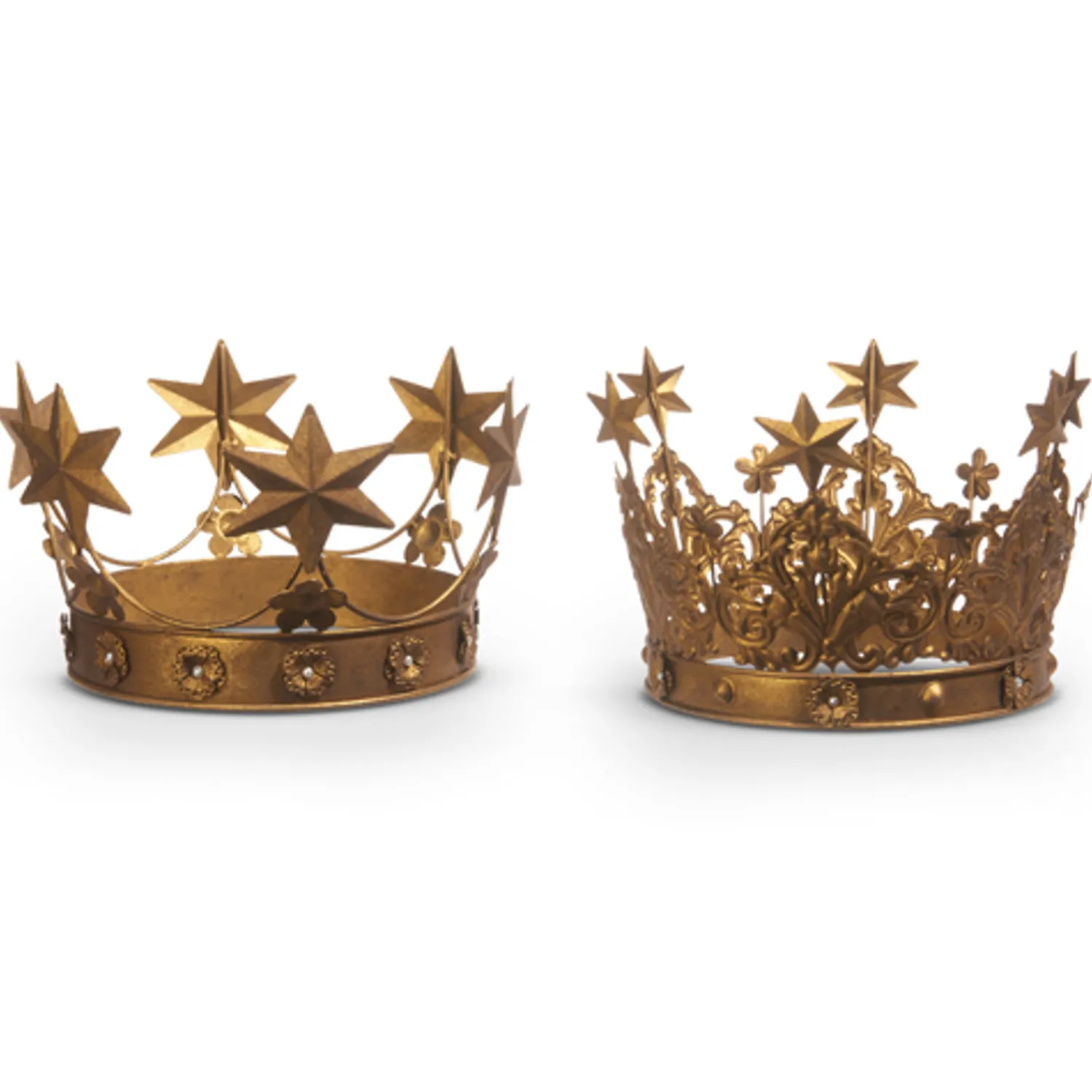 New The Jolly Christmas Shop Raz 10.5" Large Antique Gold Metal Crown Christmas Decoration 4428076