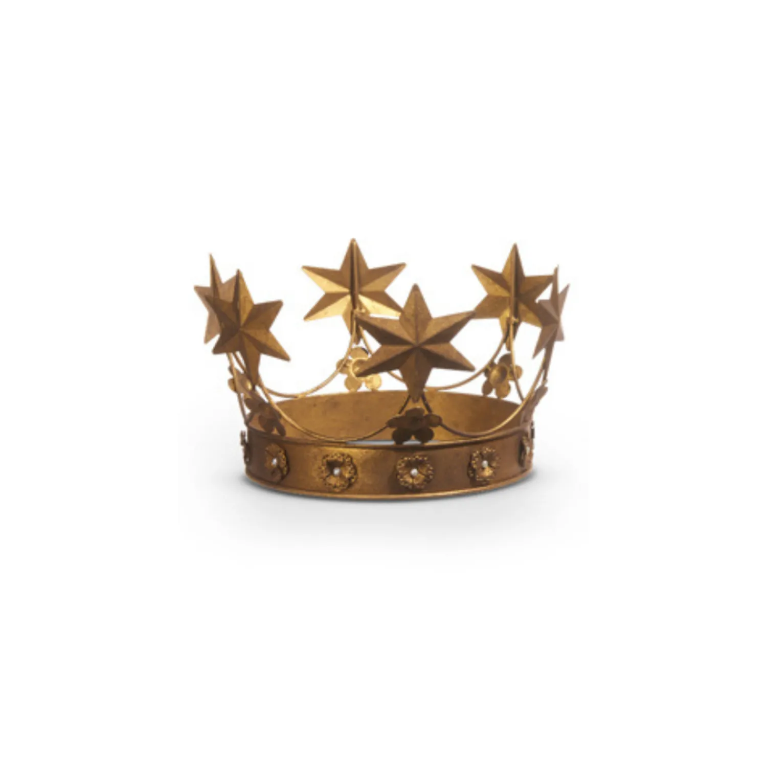 New The Jolly Christmas Shop Raz 10.5" Large Antique Gold Metal Crown Christmas Decoration 4428076