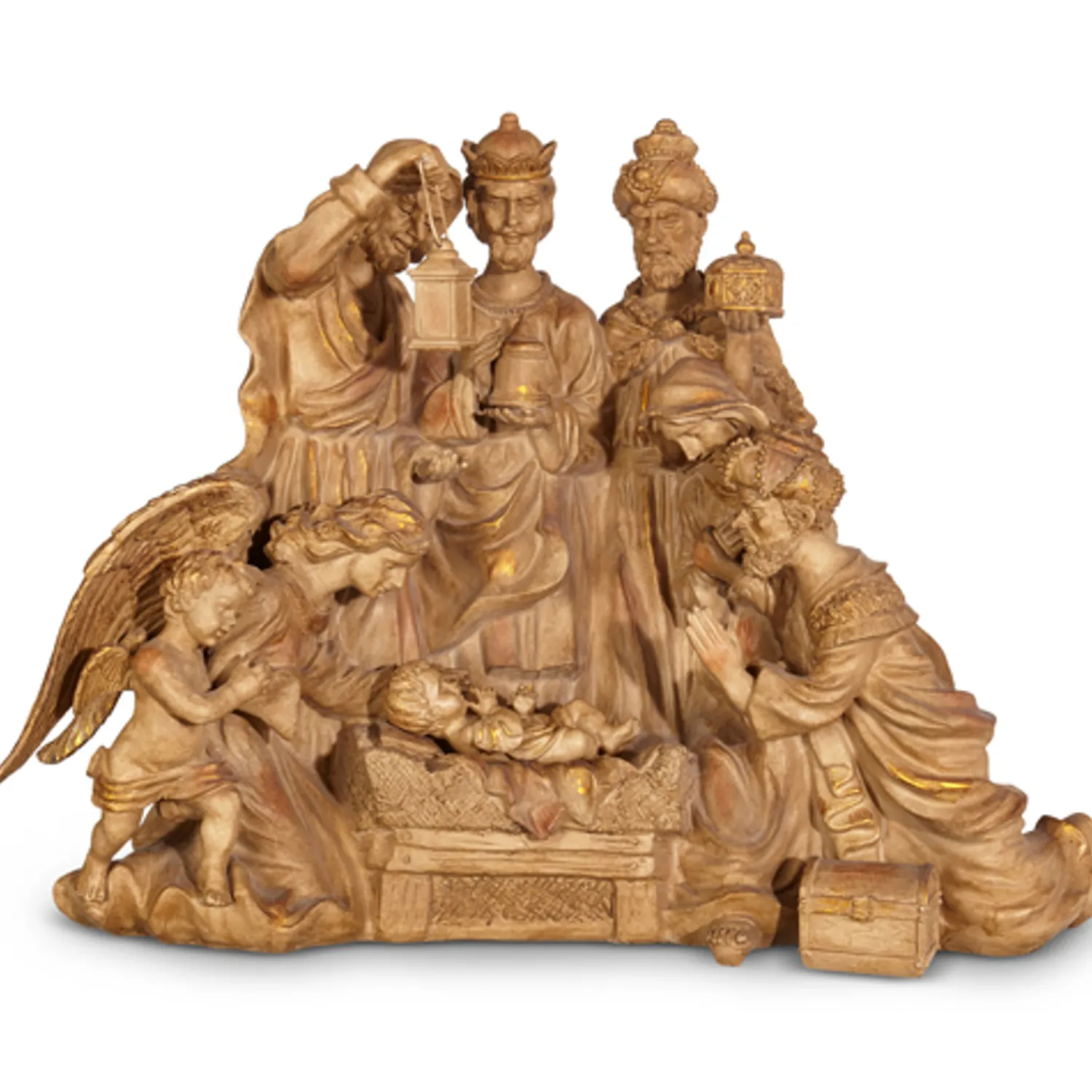 Hot The Jolly Christmas Shop Raz 32" Large Christmas Nativity Scene With Wood Look 3211140