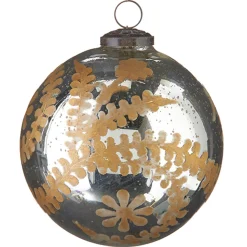 Best The Jolly Christmas Shop Raz 5" Large Etched Mercury Glass Ball Christmas Ornament 4200708