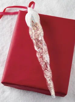 Online The Jolly Christmas Shop Raz 12.5" Large Frosted Icicle Glass Christmas Ornament 4124570