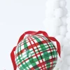 Best The Jolly Christmas Shop Raz 6" Large Green And Red Plaid Ball Glass Christmas Ornament 4224539